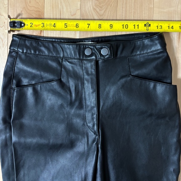 H&M Sleek Black PU Leather Straight Leg Pants - Picture 3 of 8